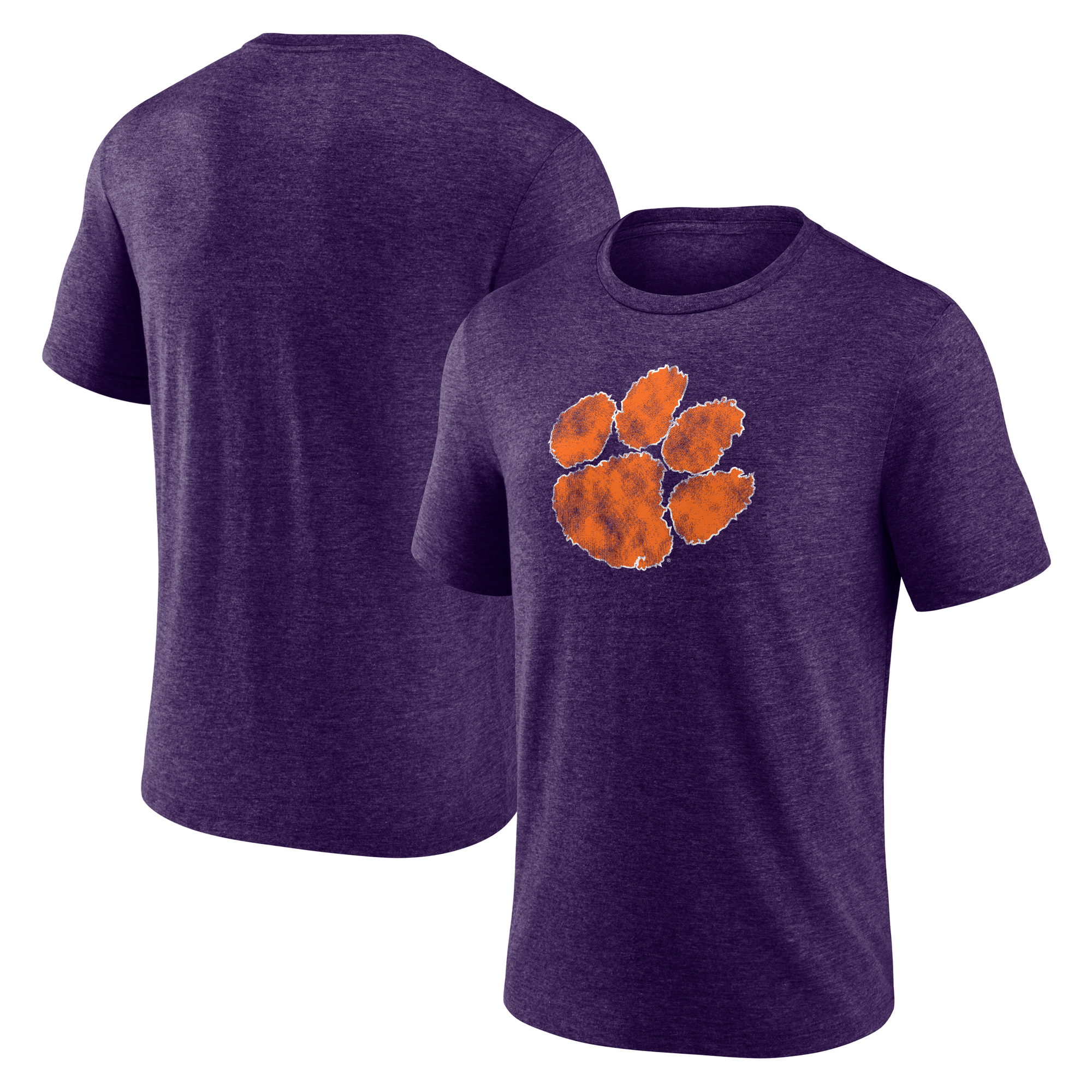 Men's Purple Clemson Tigers Classic Primary Tri-Blend T-Shirt