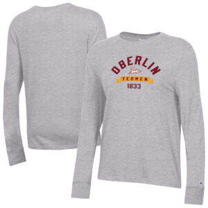 Women's Champion  Gray Oberlin Yeomen Core Long Sleeve T-Shirt
