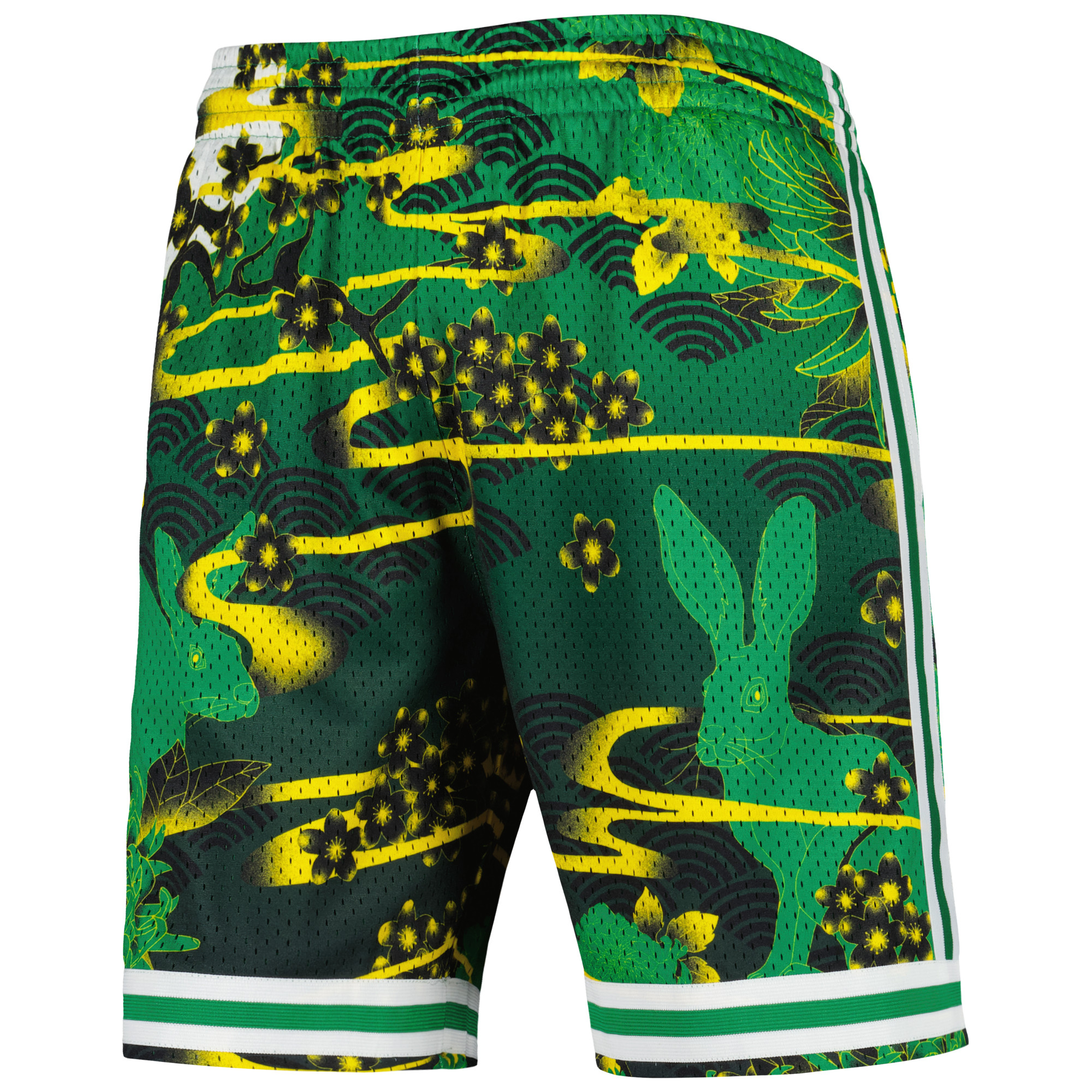 Men's Mitchell & Ness Kelly Green Boston Celtics Lunar New Year Swingman Shorts - Image 3