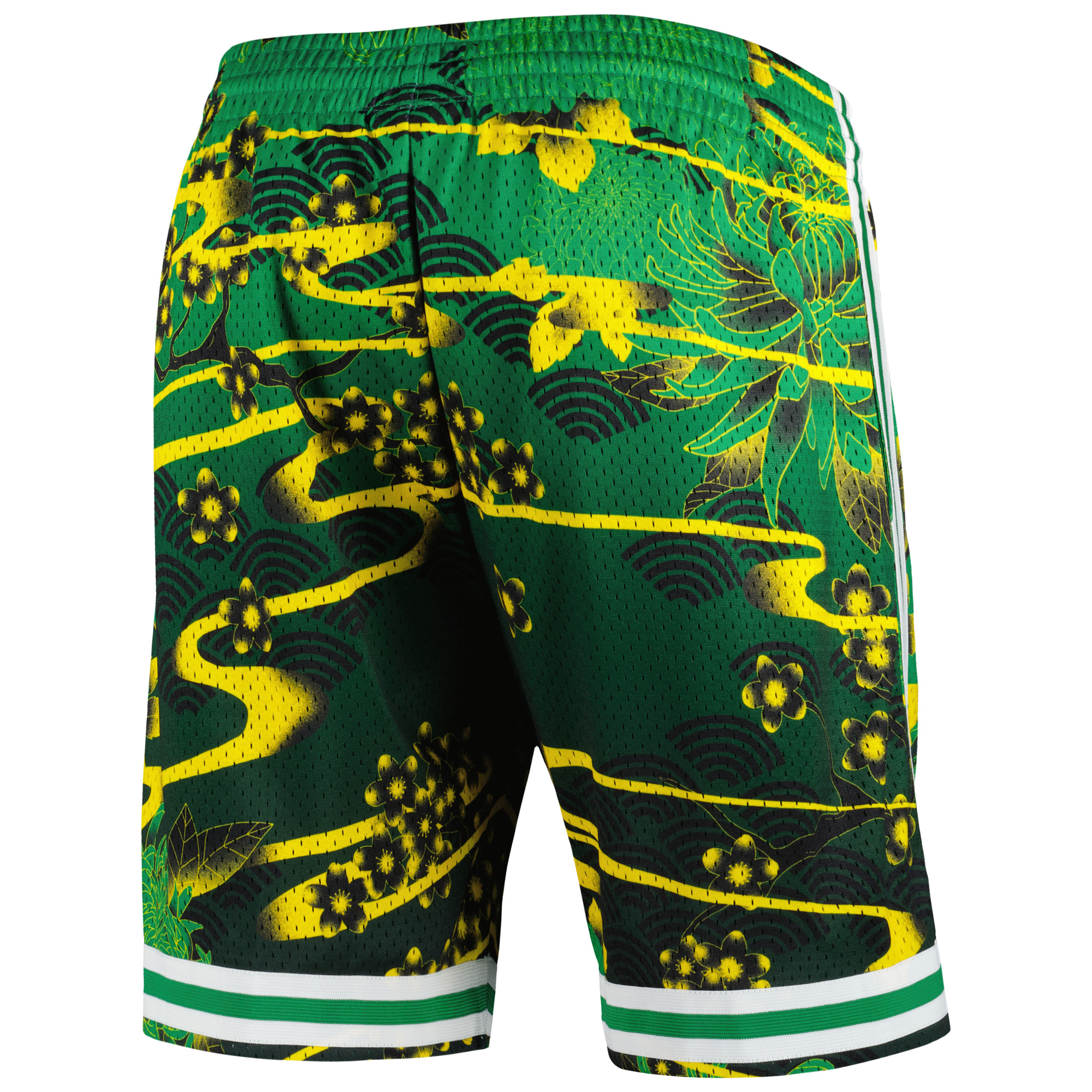 Men's Mitchell & Ness Kelly Green Boston Celtics Lunar New Year Swingman Shorts - Image 4