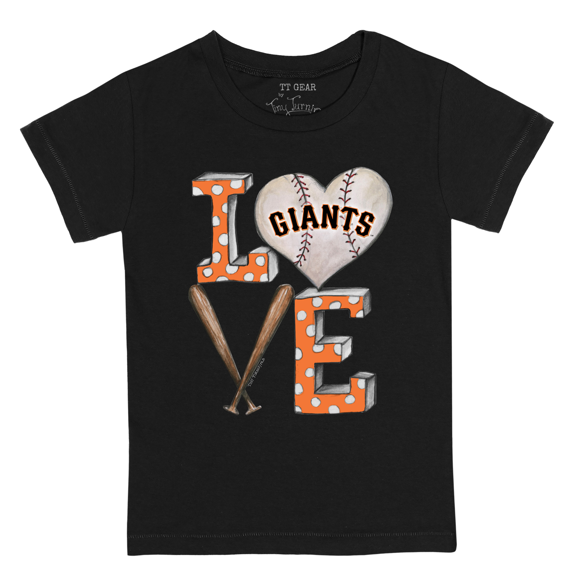 Youth Tiny Turnip Black San Francisco Giants Baseball Love T-Shirt - Image 6