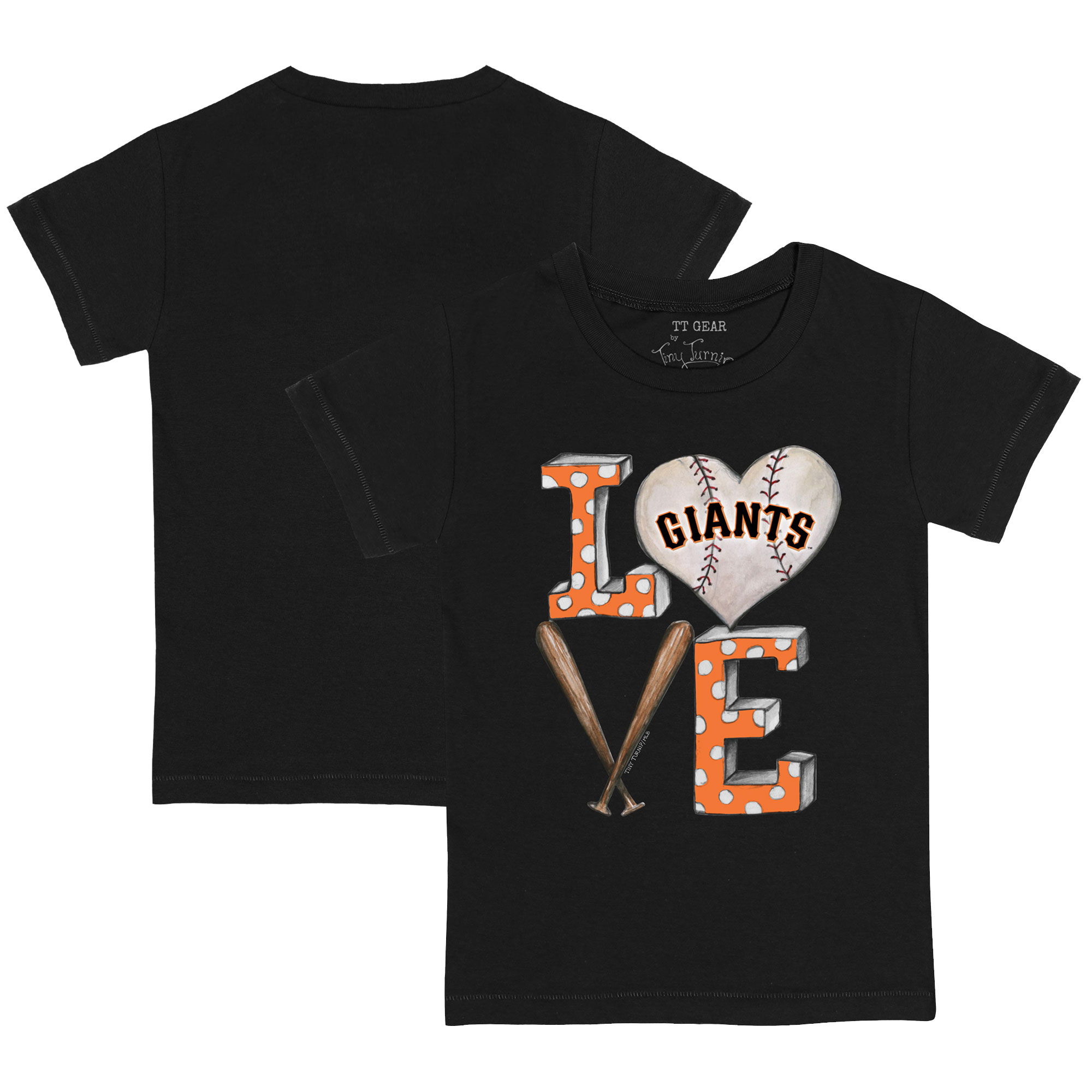 Youth Tiny Turnip Black San Francisco Giants Baseball Love T-Shirt