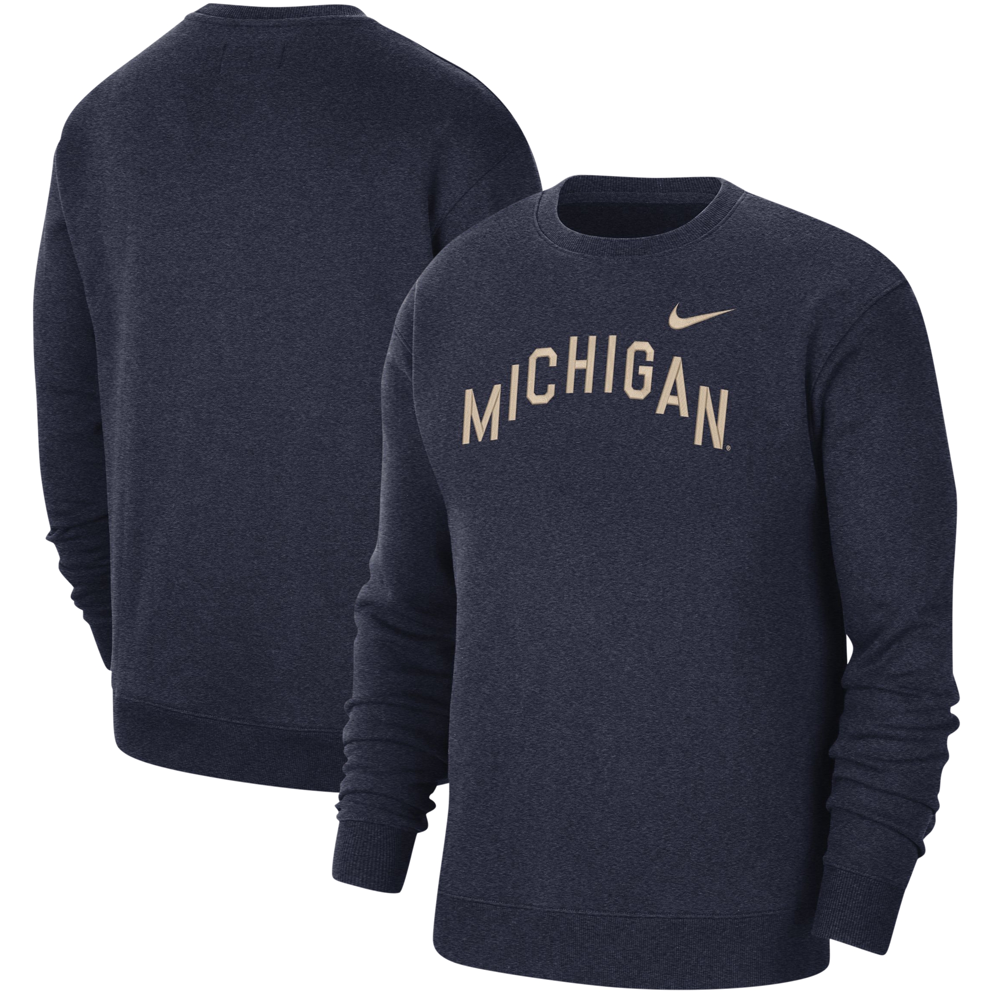 Men's Nike Navy Michigan Wolverines Campus Pullover Sweatshirt - Image 2