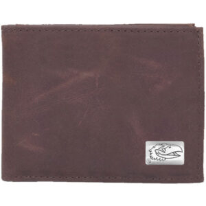 Kansas Jayhawks Leather Billfold with Concho - Brown