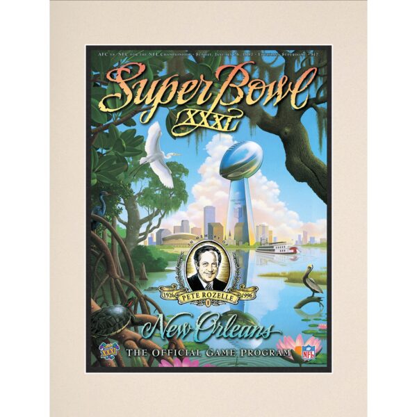 1997 Packers vs Patriots 10.5" x 14" Matted Super Bowl XXXI Program