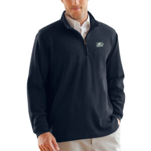 Men's Navy Georgia Southern Eagles Flat-Back Rib 1/4-Zip Pullover Sweater