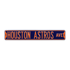 Navy Houston Astros 6" x 36" Steel Ave Sign Wall Art