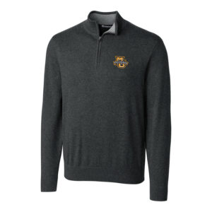 Men's Cutter & Buck Heather Charcoal Marquette Golden Eagles Big & Tall Lakemont Half-Zip Jacket