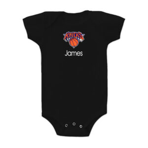 Infant Black New York Knicks Personalized Bodysuit