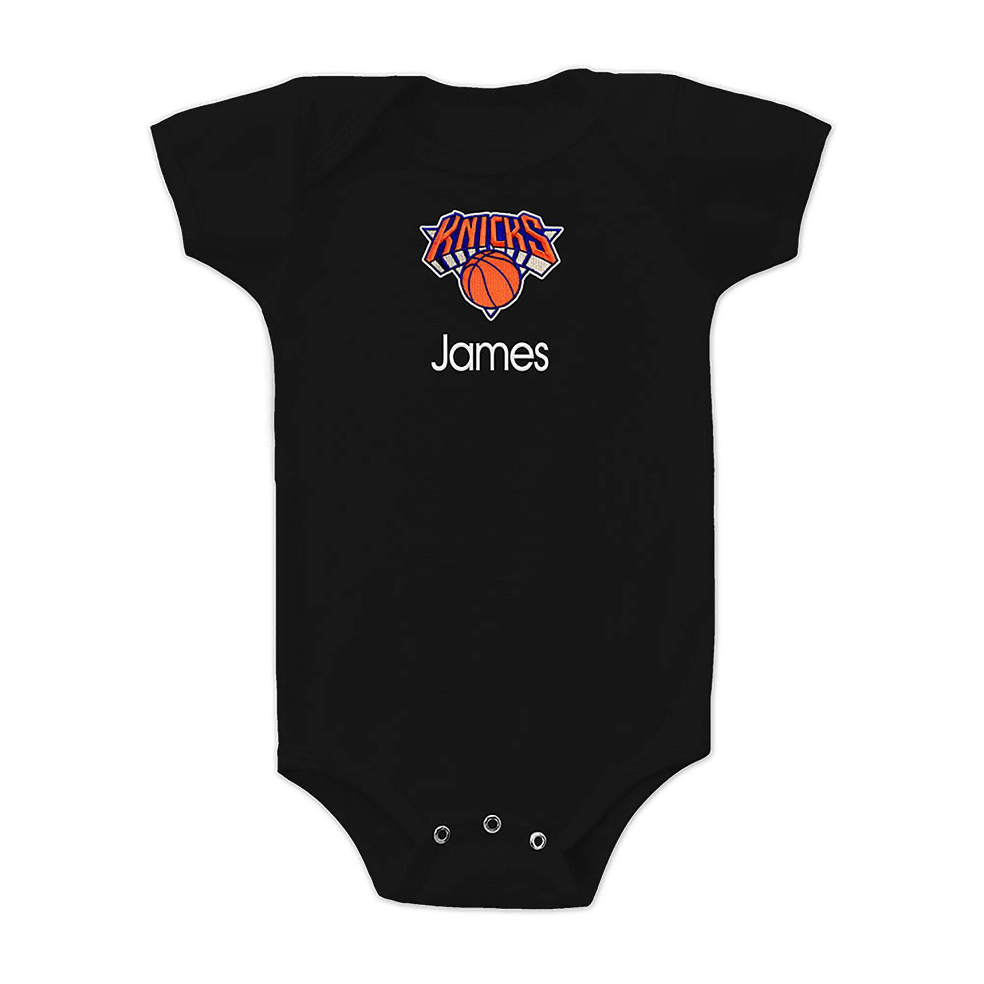 Infant Black New York Knicks Personalized Bodysuit