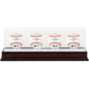 MOU ASTROS MAHOG WS17 CHAMPS 4-BASEBALL DISPLAY CASE COLCAS