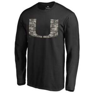Men's Black Miami Hurricanes Cloak Long Sleeve T-Shirt