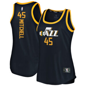 Women's Fanatics Donovan Mitchell Navy Utah Jazz Fast Break Team Tank Jersey - Icon Edition