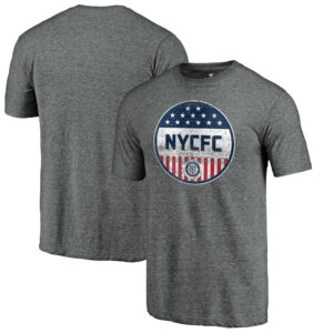 Men's Gray New York City FC Americana Parade Pin Tri-Blend T-Shirt