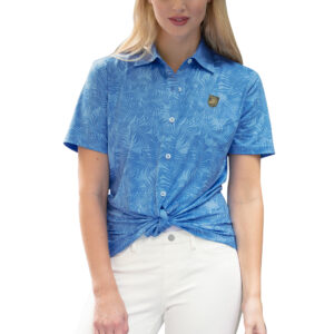Women's Blue Army Black Knights Vansport Pro Maui Button-Up Shirt