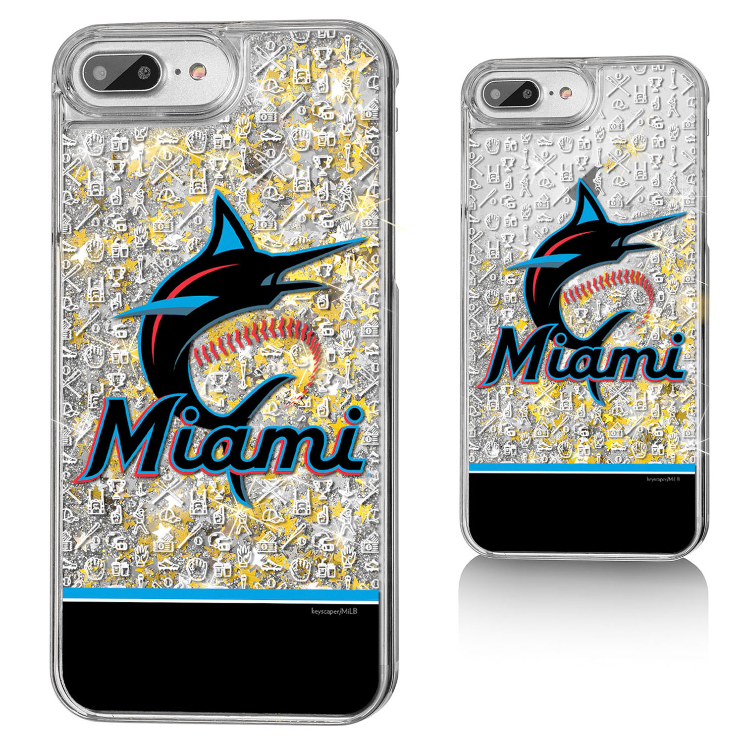 Miami Marlins iPhone Glitter Memories Print Design Case