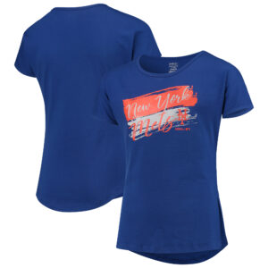 Girls Youth Royal New York Mets Brush Stroke Dolman T-Shirt