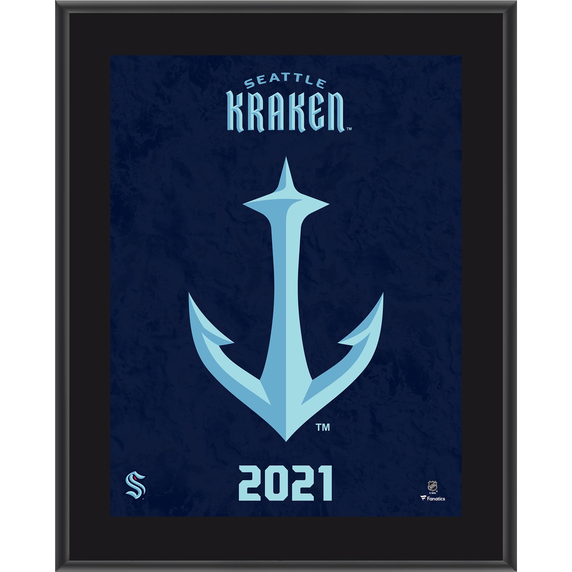 Seattle Kraken 10.5" x 13" Inaugural Team Logo Sublimated Plaque