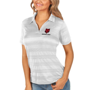 Women's Antigua White Arkansas State Red Wolves Compass Polo