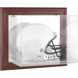 Brown Framed NFL Fantasy Football Champion Wall-Mountable Team Logo Helmet Case