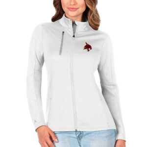 Women's Antigua White/Silver Texas State Bobcats Generation Full-Zip Jacket