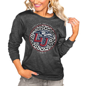 Women's Charcoal Liberty Flames Call the Shots Oversized Long Sleeve T-Shirt