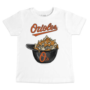Youth Tiny Turnip White Baltimore Orioles Nacho Helmet T-Shirt