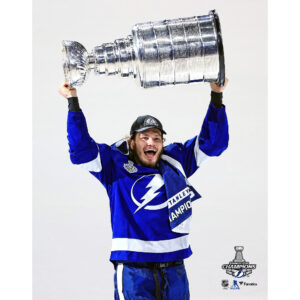 Mikhail Sergachev Tampa Bay Lightning Unsigned 2021 Stanley Cup Champions Raising Cup Photograph