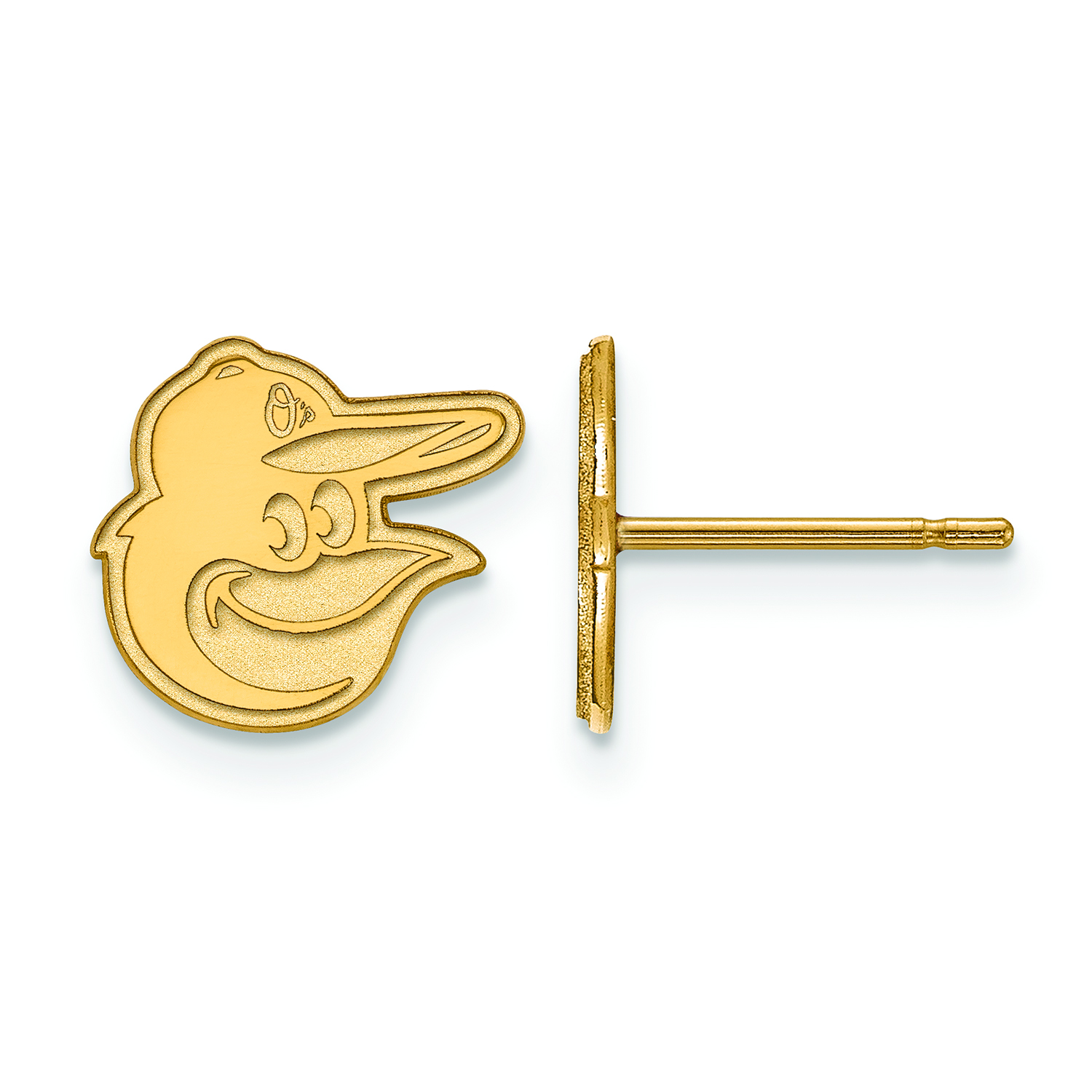 Women's Baltimore Orioles 14k Yellow Gold Extra Small Post Earrings