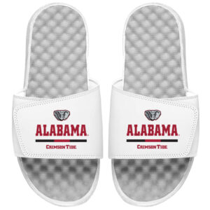 Men's ISlide White Alabama Crimson Tide Split Bar Slide Sandals