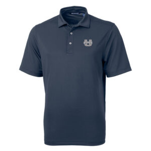Men's Cutter & Buck Navy Utah State Aggies Big & Tall Virtue Eco Pique Recycled Polo