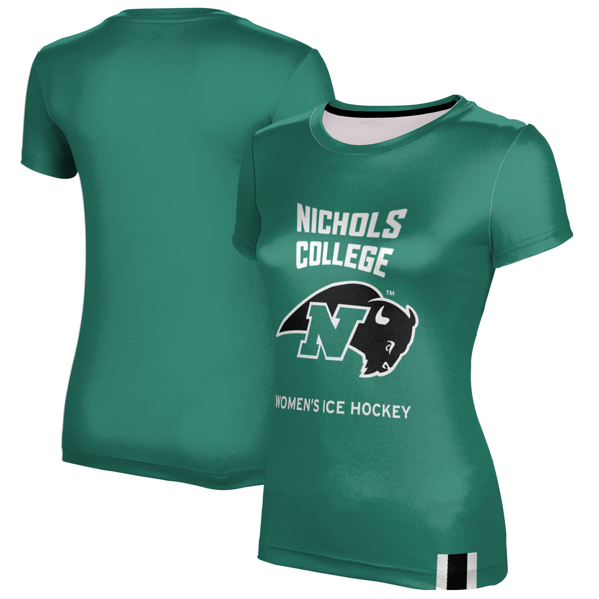 Women's Green Nichols College Bison Women's Ice Hockey T-Shirt