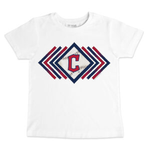 Toddler Tiny Turnip White Cleveland Guardians Prism Arrows T-Shirt