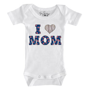 Infant Tiny Turnip White Chicago Cubs Heart Mom Bodysuit