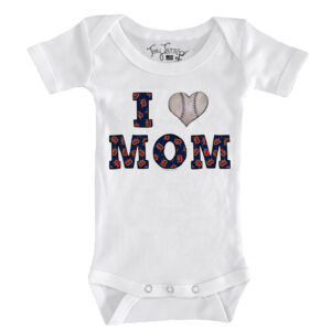 Infant Tiny Turnip White Detroit Tigers Heart Mom Bodysuit