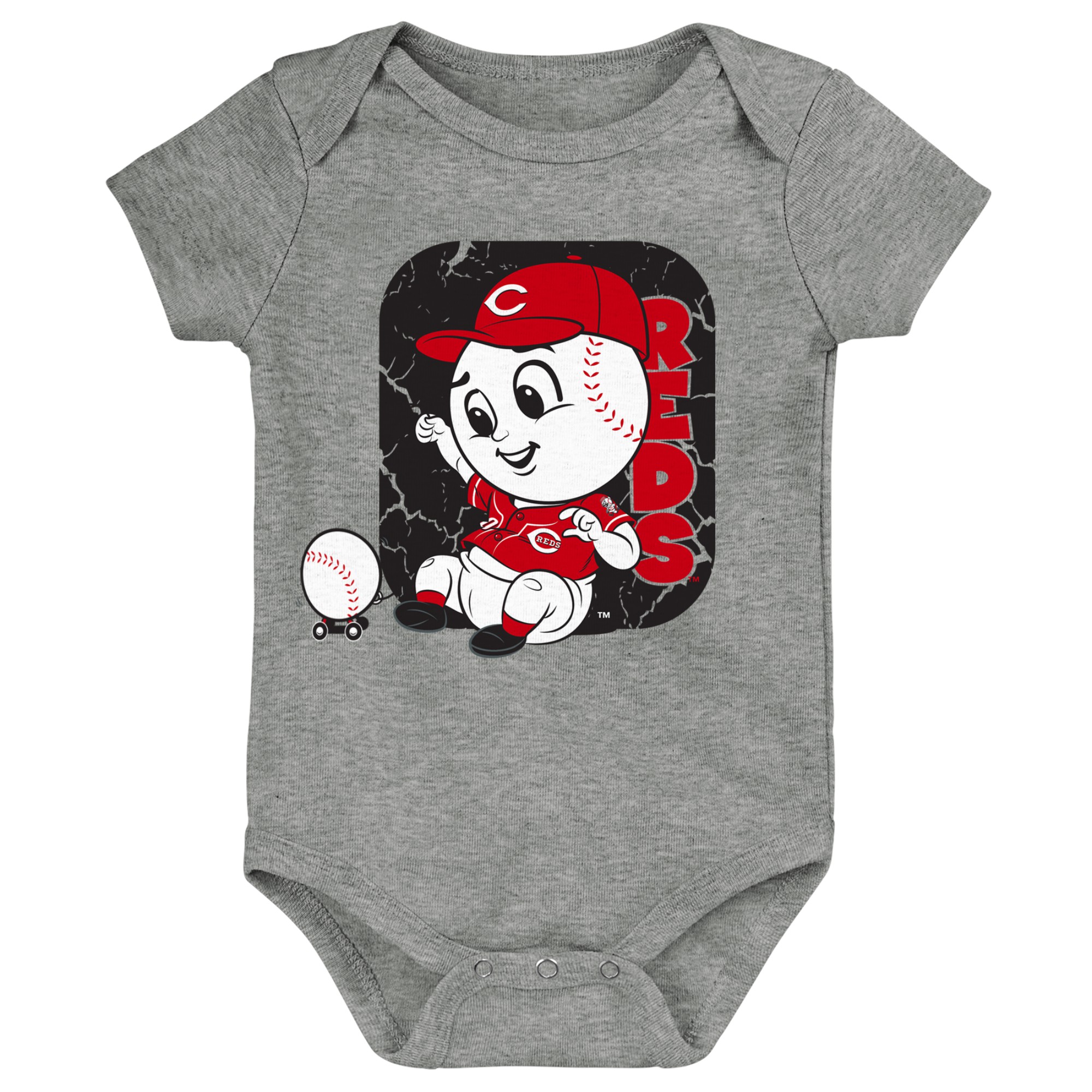 Infant Red/White/Heathered Gray Cincinnati Reds 3-Pack Change Up Bodysuit Set - Image 9