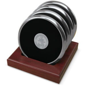 Silver Emerson College Lions 4-Piece Coaster Set