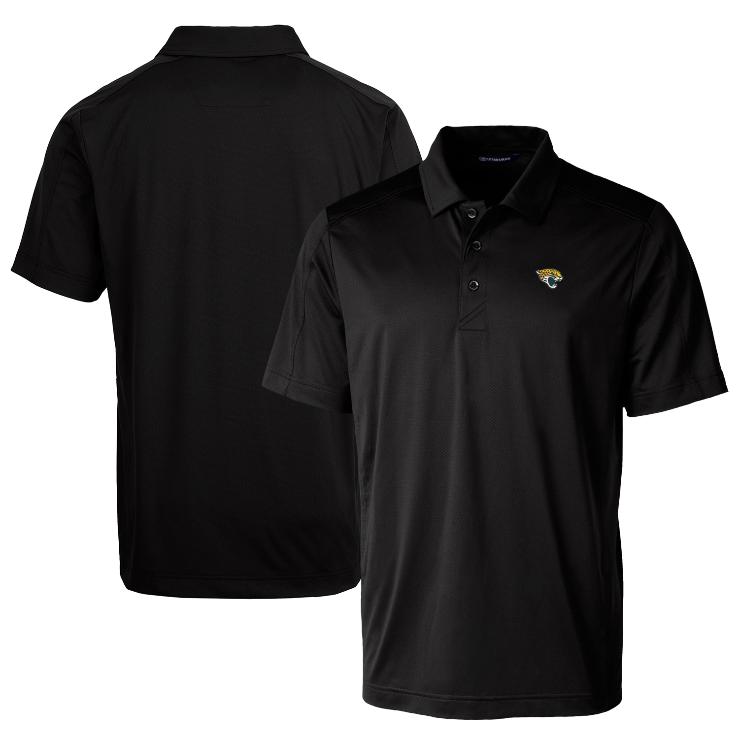 Men's Cutter & Buck Black Jacksonville Jaguars Prospect Textured Stretch Polo
