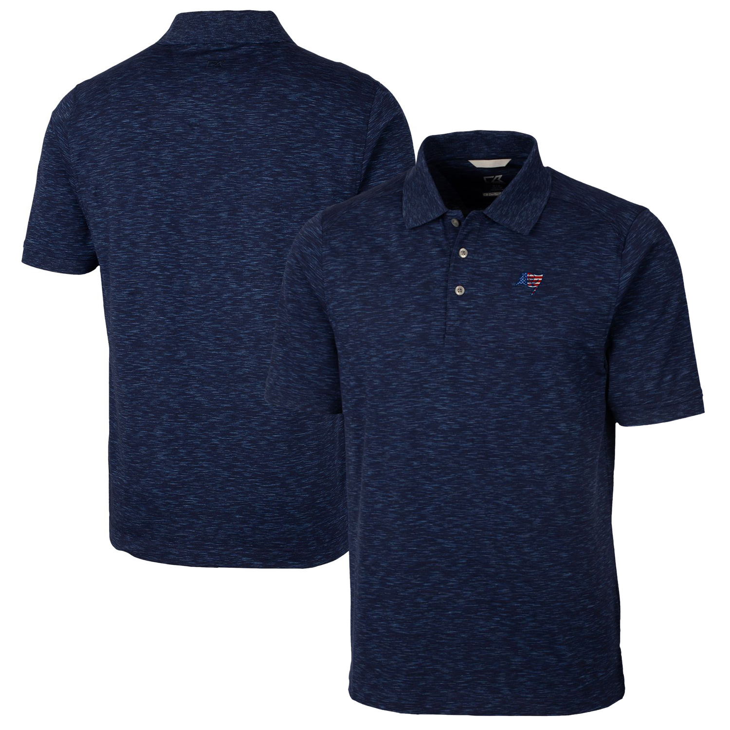 Men's Cutter & Buck Navy Tampa Bay Buccaneers Big & Tall Advantage Tri-Blend Space Dye Polo - Image 3