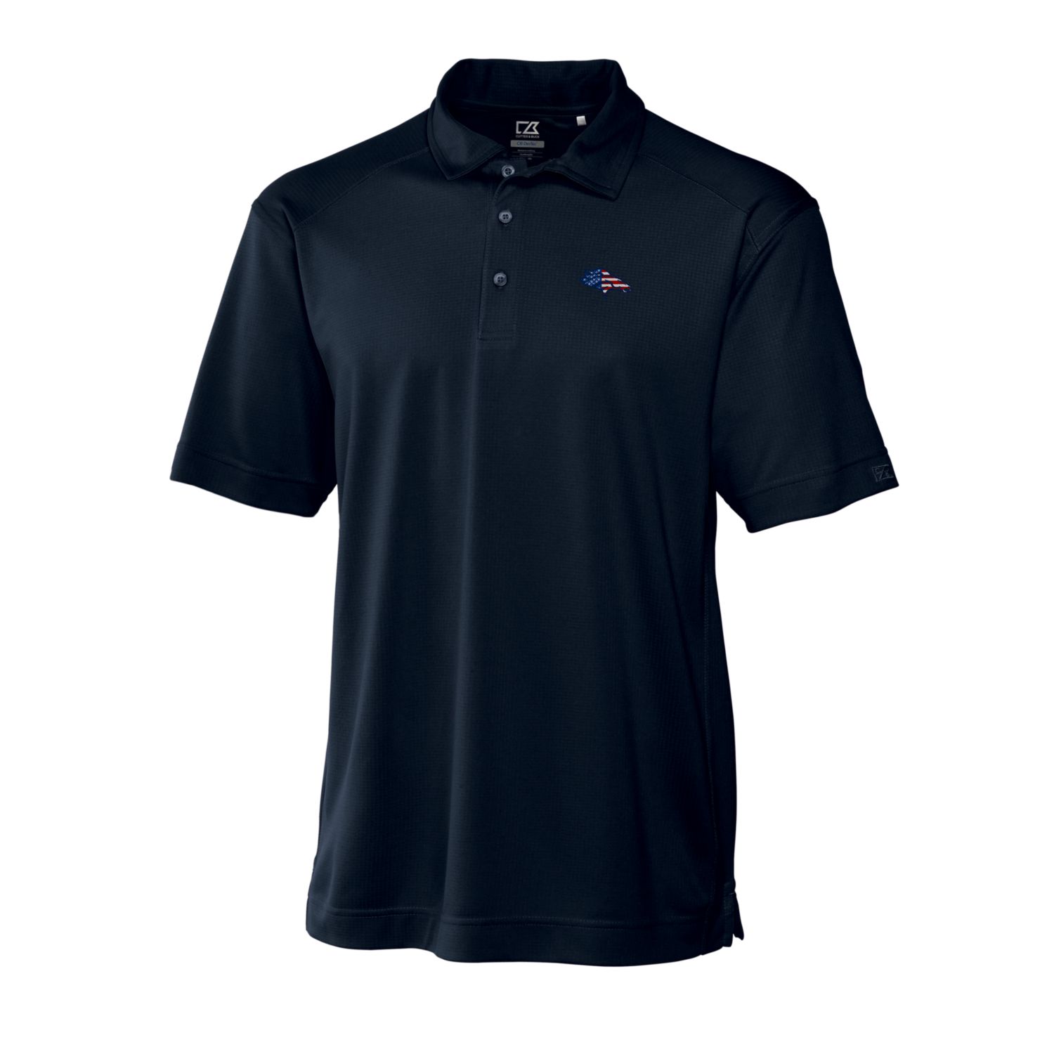Men's Cutter & Buck Navy Denver Broncos Big & Tall DryTec Genre Textured Solid Polo - Image 3