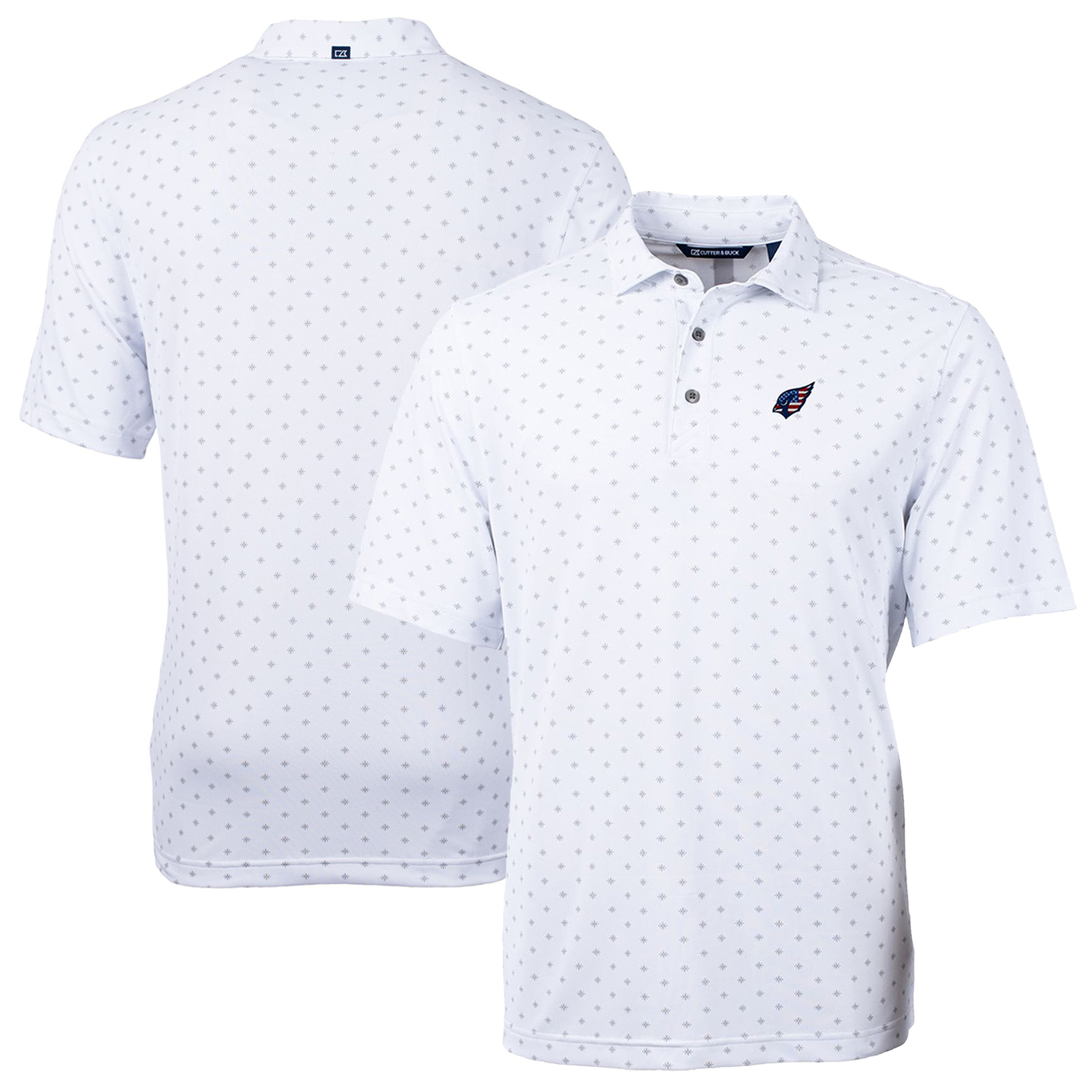 Men's Cutter & Buck White Arizona Cardinals Big & Tall Virtue Eco Pique Tile Print Recycled Polo - Image 2