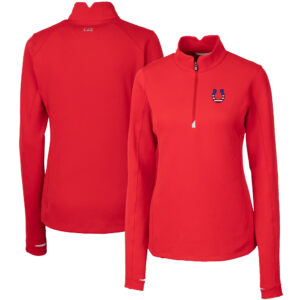 Women's Cutter & Buck Red Indianapolis Colts Traverse Quarter-Zip Pullover Top