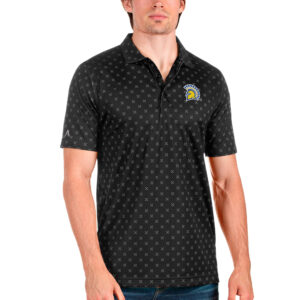 Men's Antigua Black/Steel San Jose State Spartans Spark Polo