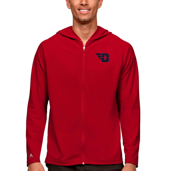 Men's Antigua Red Dayton Flyers Legacy Full-Zip Hoodie