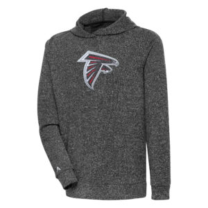 Men's Antigua Heathered Black Atlanta Falcons Absolute Chenille Pullover Hoodie