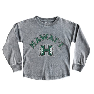 Youth Gameday Couture Gray Hawaii Warriors Faded Wash Pullover Top