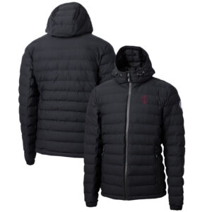 Men's Cutter & Buck Black Southern Illinois Salukis Mission Ridge Repreve Eco Insulated Puffer Full-Zip Jacket