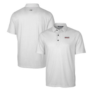 Men's Cutter & Buck Charcoal Texas Tech Red Raiders Primary Team Logo Pike Double Dot Print Stretch Polo