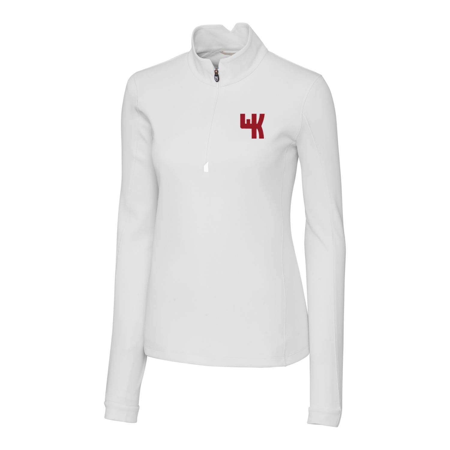 Women's Cutter & Buck White Western Kentucky Hilltoppers Traverse Stretch Quarter-Zip Pullover Top - Image 3