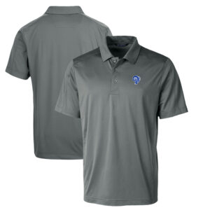 Men's Cutter & Buck Steel Los Angeles Rams Throwback Logo Prospect Textured Stretch Polo
